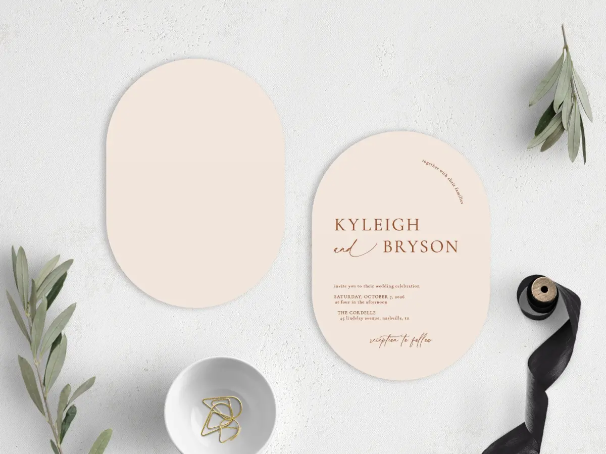 Stacked Wedding Invitations front and back
