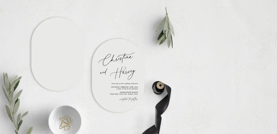 Stacked Wedding Invitations front and back