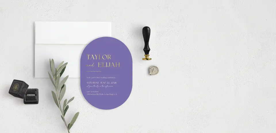 Stacked Wedding Invitations front view