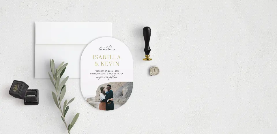 Stacked Wedding Invitations front view
