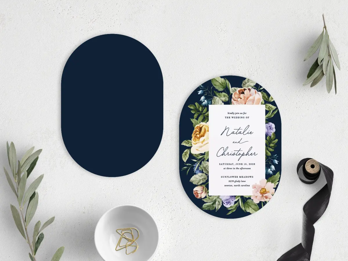 Stacked Wedding Invitations front and back