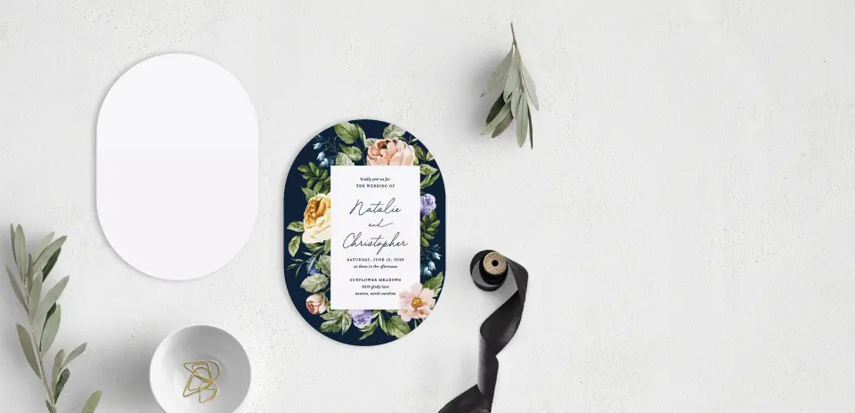 Stacked Wedding Invitations front and back