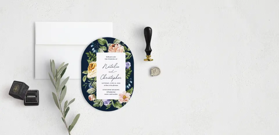 Stacked Wedding Invitations front view