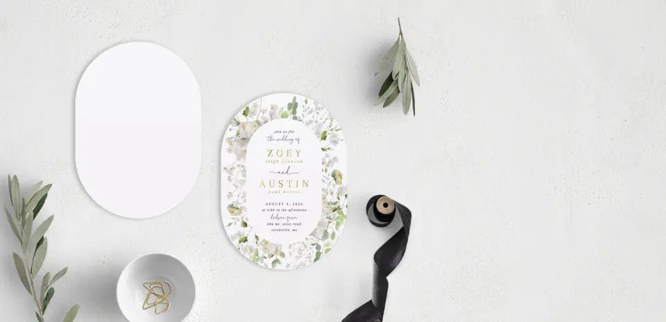 Stacked Wedding Invitations front and back