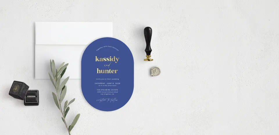 Stacked Wedding Invitations front view