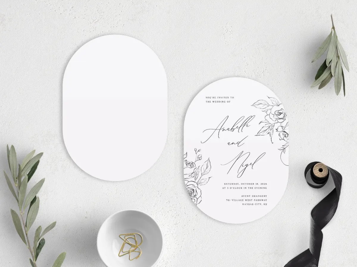 Stacked Wedding Invitations front and back
