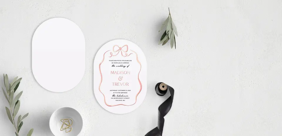 Stacked Wedding Invitations front and back
