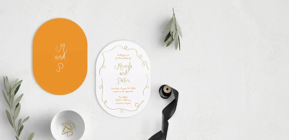 Stacked Wedding Invitations front and back