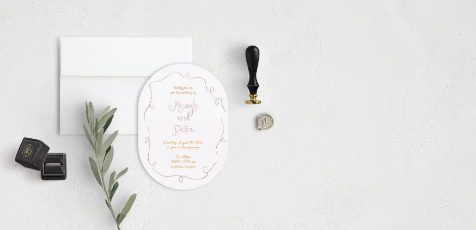 Stacked Wedding Invitations front view