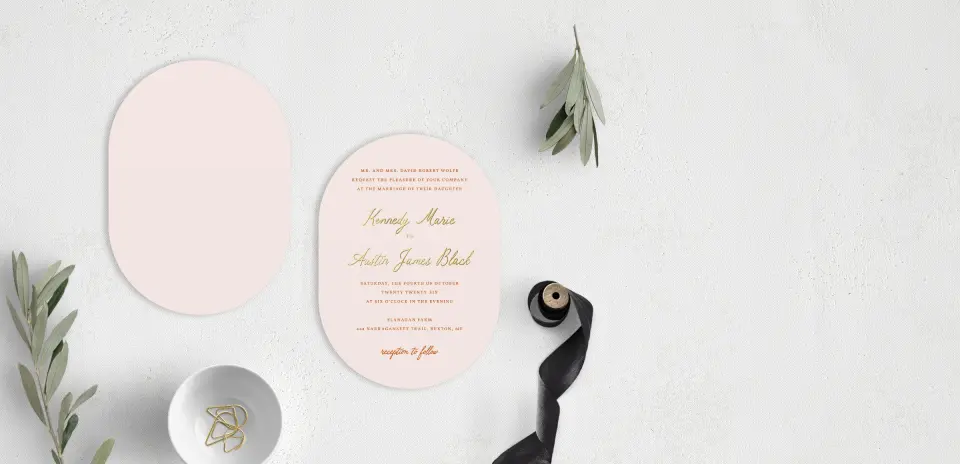 Stacked Wedding Invitations front and back