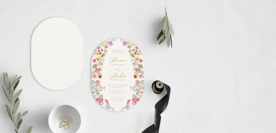 Stacked Wedding Invitations front and back