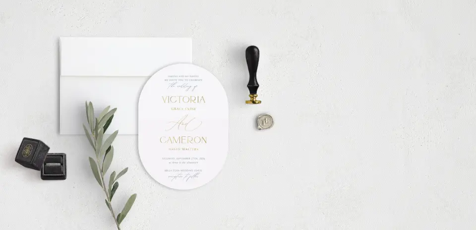 Stacked Wedding Invitations front view