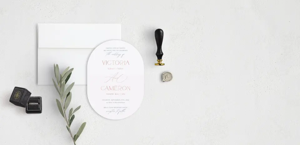 Stacked Wedding Invitations front view