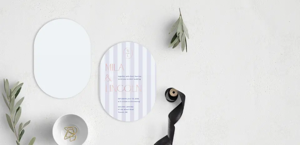 Stacked Wedding Invitations front and back