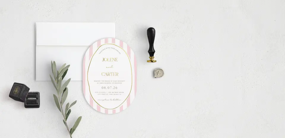 Stacked Wedding Invitations front view