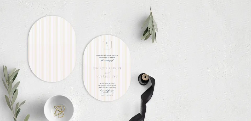 Stacked Wedding Invitations front and back