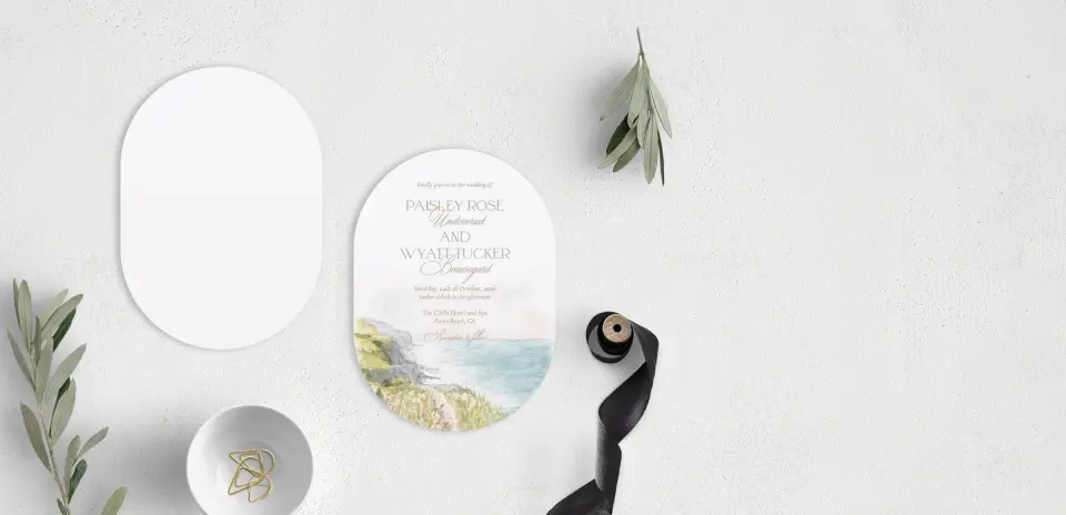 Stacked Wedding Invitations front and back
