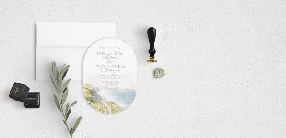 Stacked Wedding Invitations front view