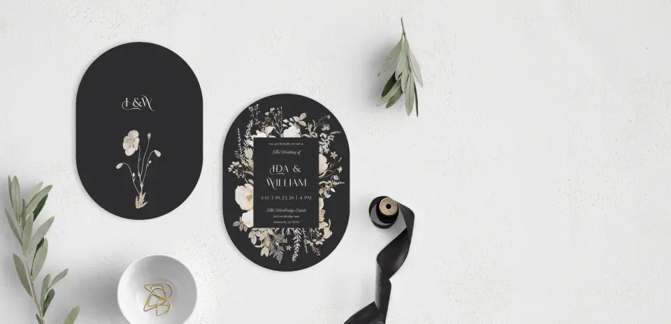 Stacked Wedding Invitations front and back