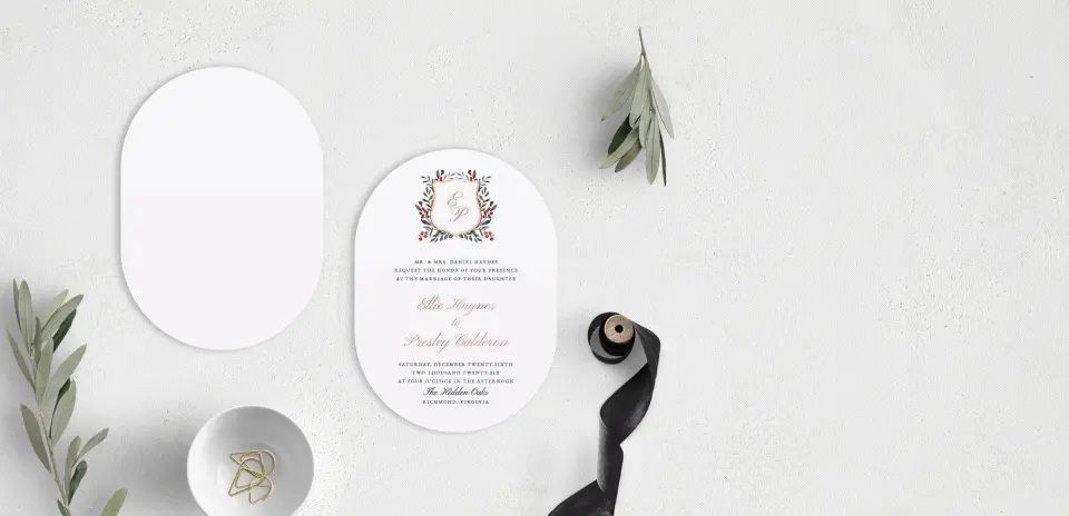 Stacked Wedding Invitations front and back