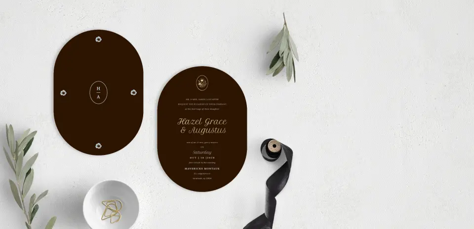 Stacked Wedding Invitations front and back