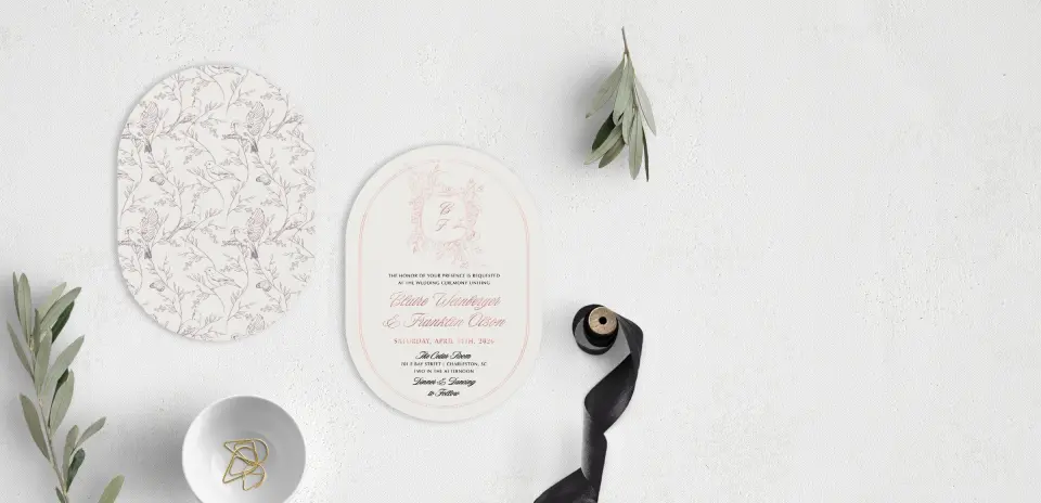 Stacked Wedding Invitations front and back