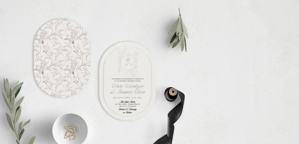 Stacked Wedding Invitations front and back