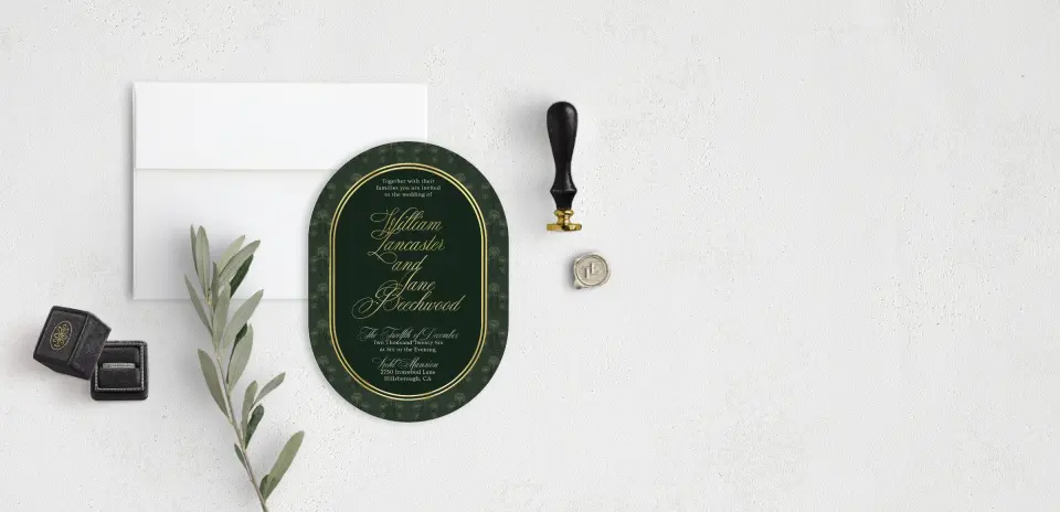 Stacked Wedding Invitations front view