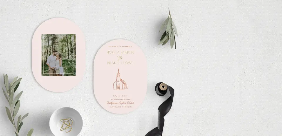 Stacked Wedding Invitations front and back