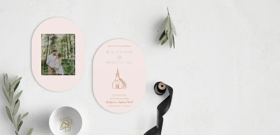 Stacked Wedding Invitations front and back