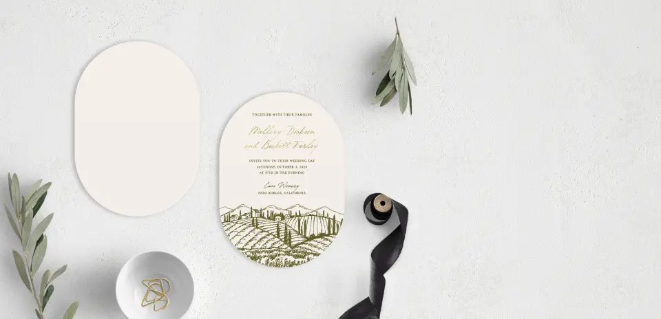 Stacked Wedding Invitations front and back