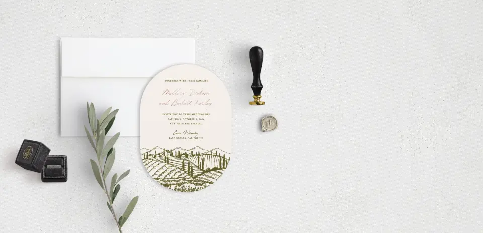 Stacked Wedding Invitations front view