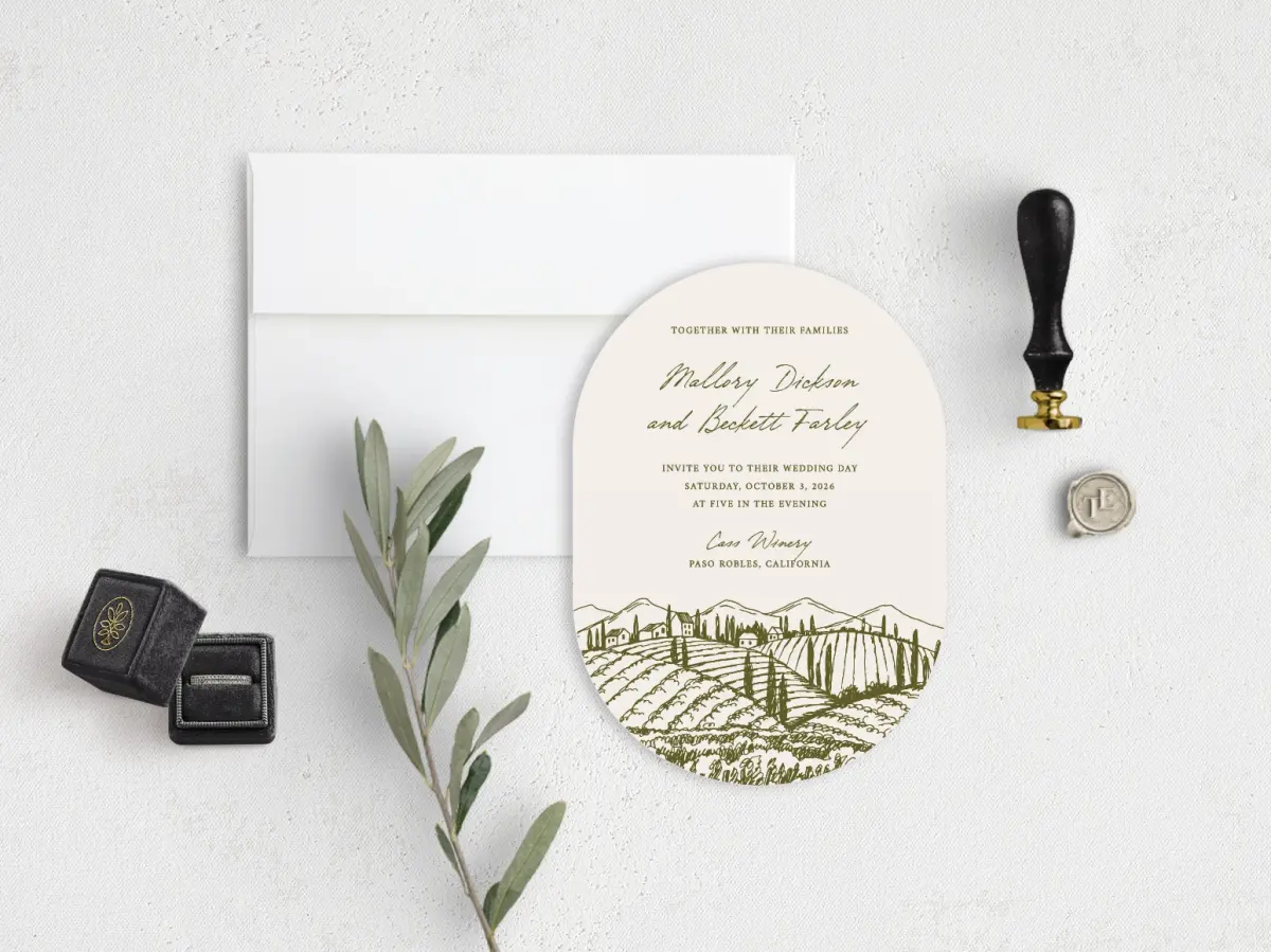 Stacked Wedding Invitations front view