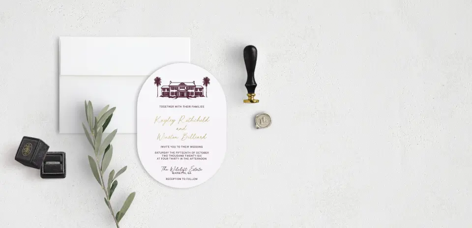 Stacked Wedding Invitations front view