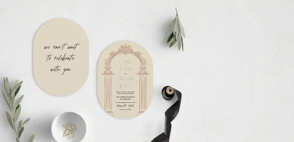 Stacked Wedding Invitations front and back