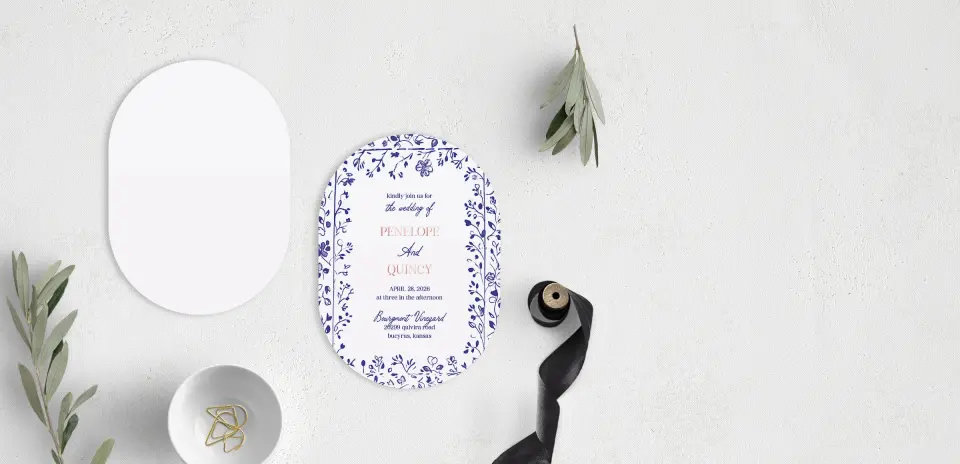 Stacked Wedding Invitations front and back
