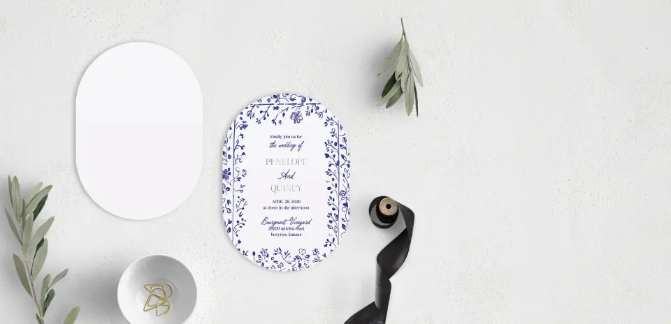 Stacked Wedding Invitations front and back