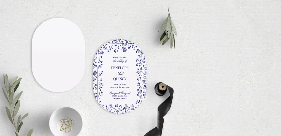 Stacked Wedding Invitations front and back