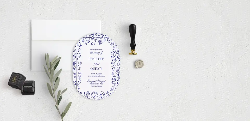 Stacked Wedding Invitations front view