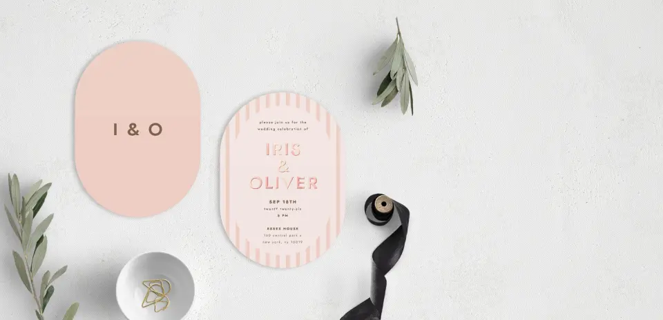 Stacked Wedding Invitations front and back