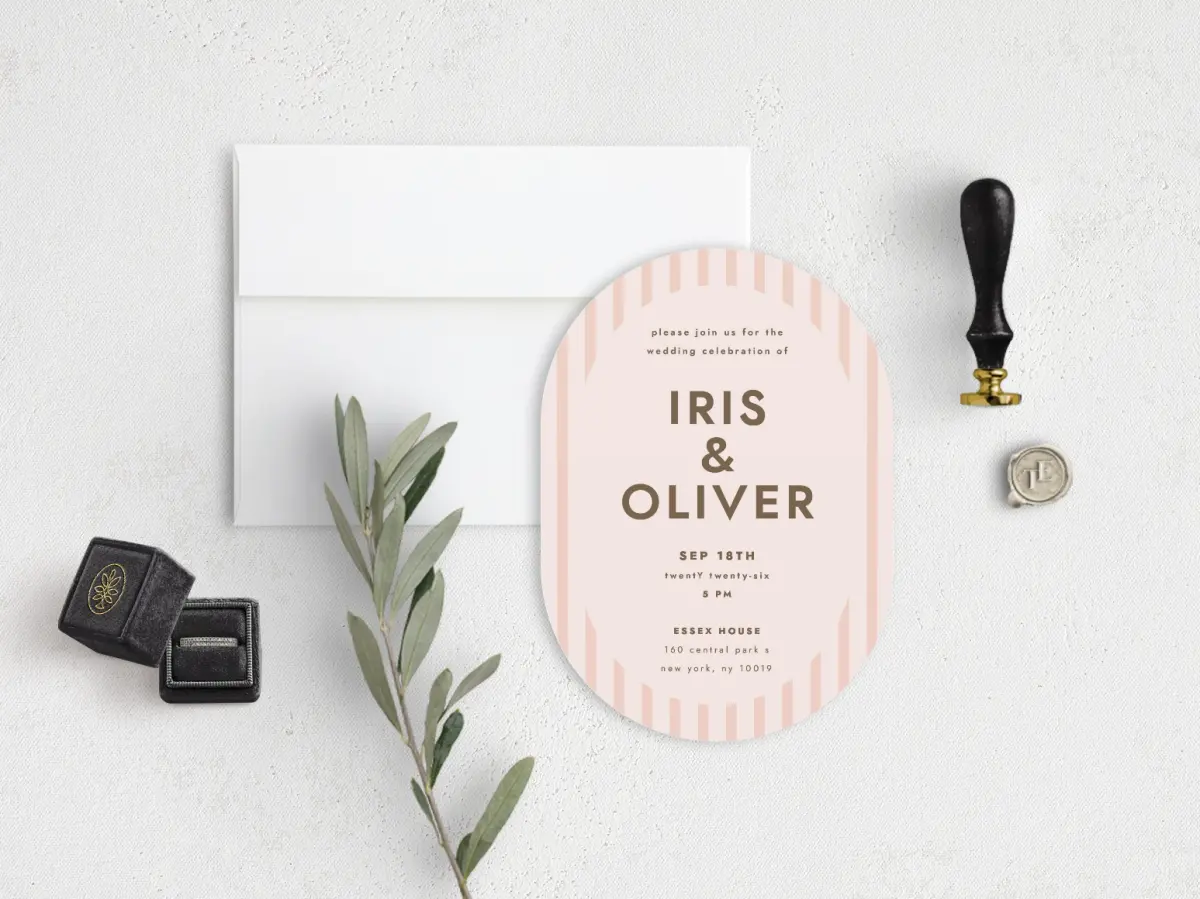 Stacked Wedding Invitations front view