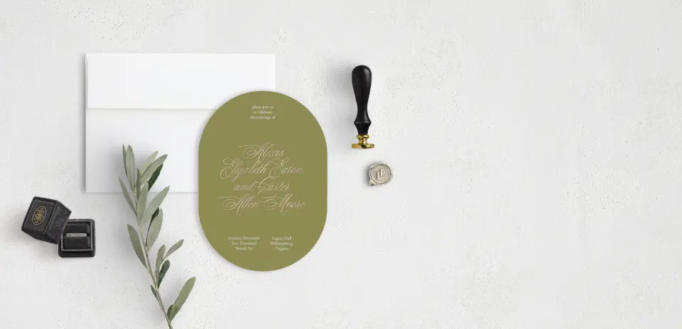 Stacked Wedding Invitations front view