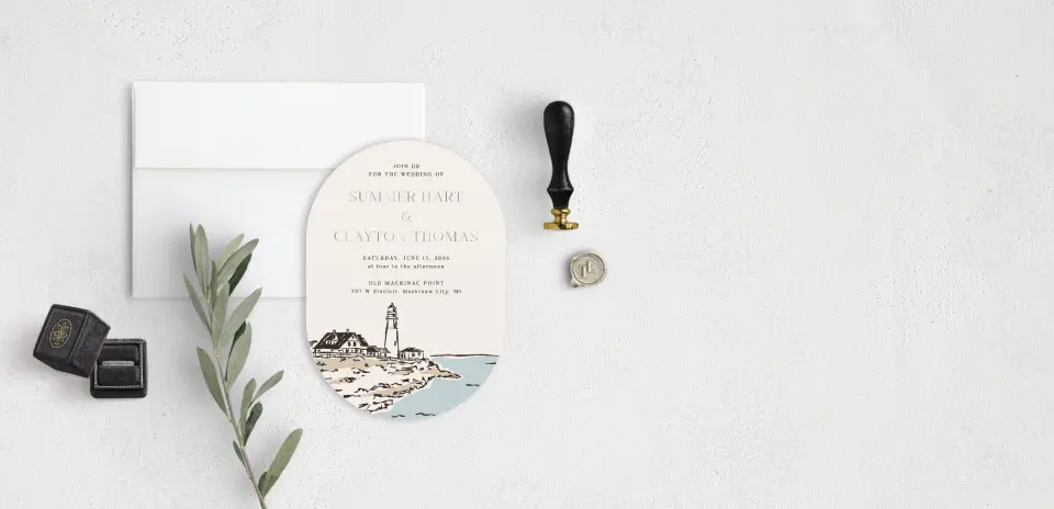 Stacked Wedding Invitations front view