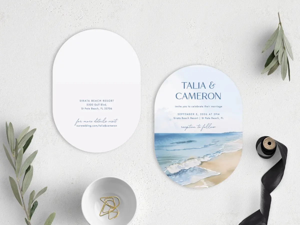 Stacked Wedding Invitations front and back