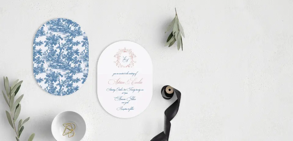 Stacked Wedding Invitations front and back