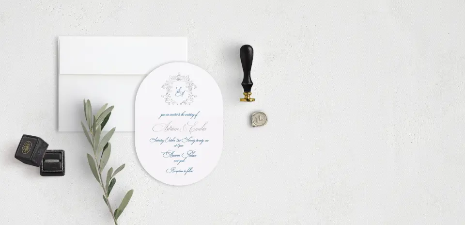 Stacked Wedding Invitations front view