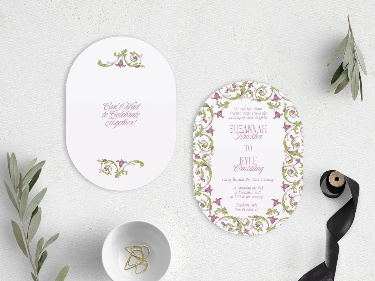 Stacked Wedding Invitations front and back