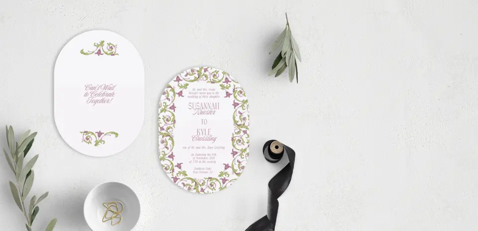 Stacked Wedding Invitations front and back