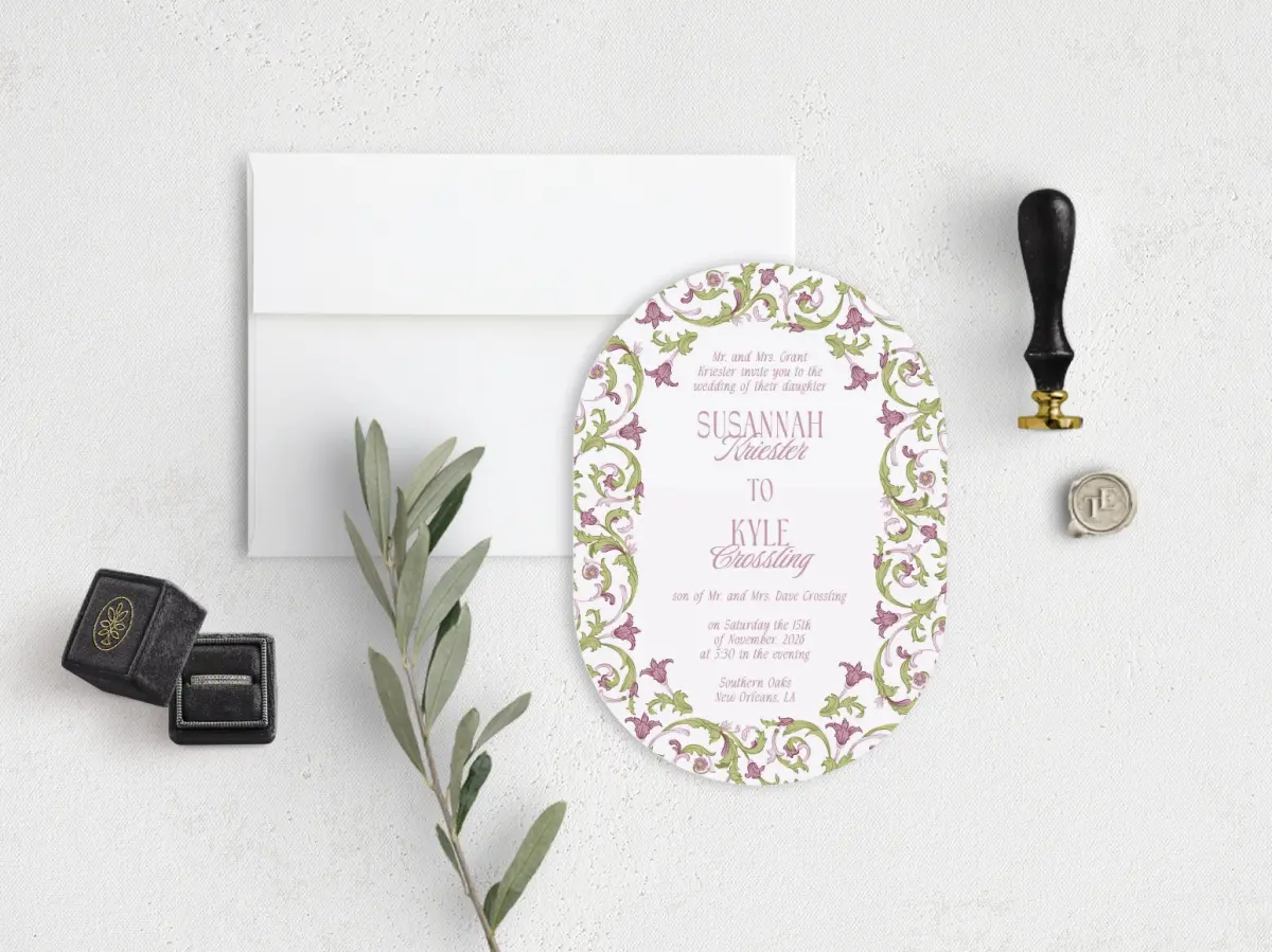 Stacked Wedding Invitations front view