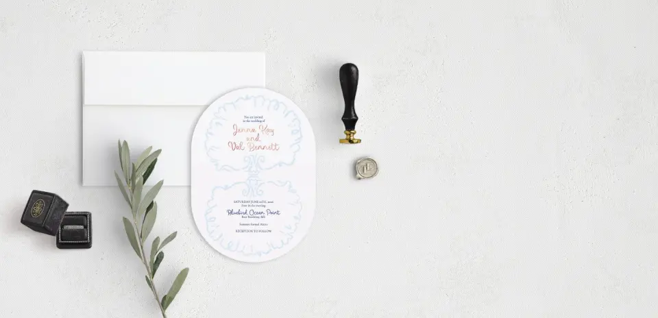 Stacked Wedding Invitations front view